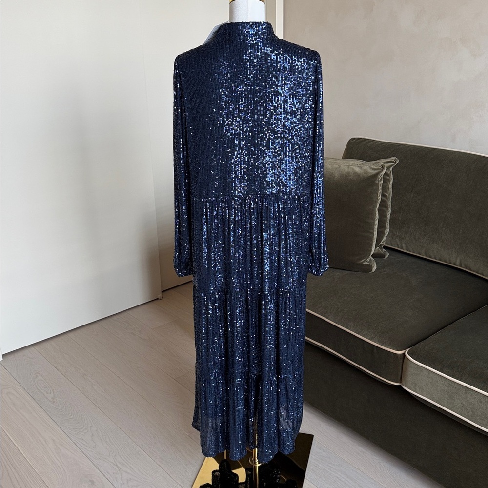 Sail to Sable STS Anne Midnight Navy Midi Dress NWT Size Large - Picture 7 of 11